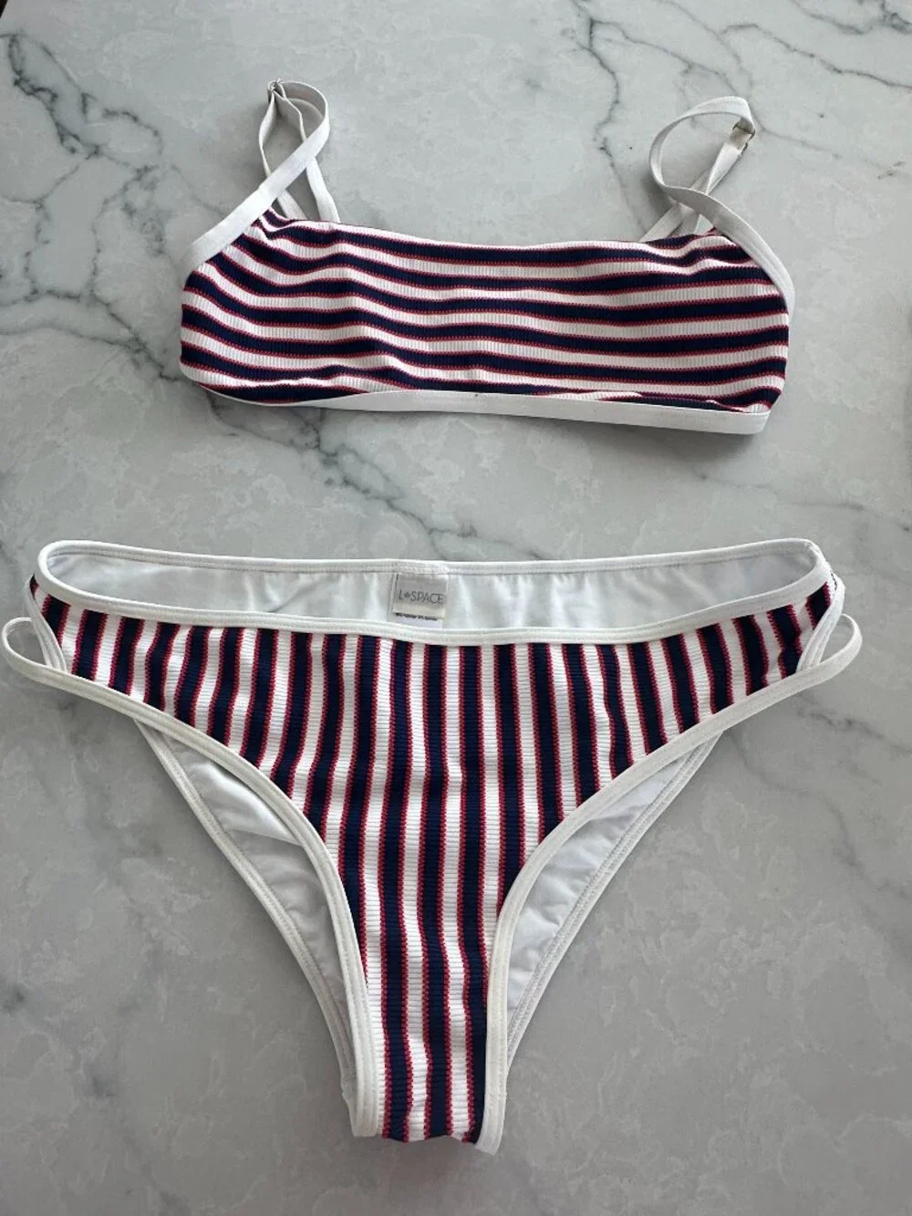 L*Space Striped Ribbed Bikini Set